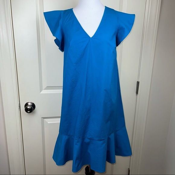 J Crew Mercantile Flutter Sleeve Tank Ruffle Dress - Picture 3 of 15